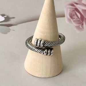 .925 Sterling Silver Rope Design Ring